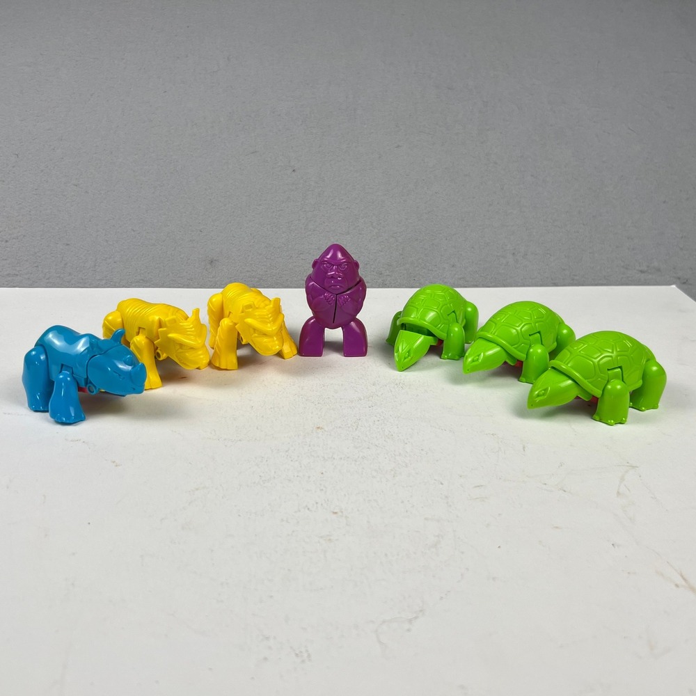 Burger King Transforming Robot Animals Kids Meal Toy Lot 7pc Multi 90s Vintage